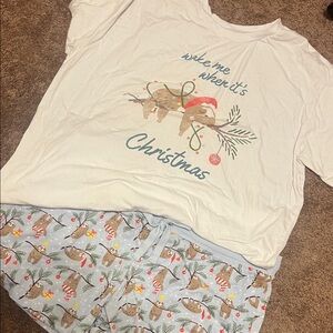 NWOT Altar'd State White Cozy Sloth Pajammas